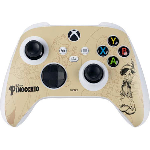 Disney Pinocchio Sketches Portrait Xbox Series S Controller Skin